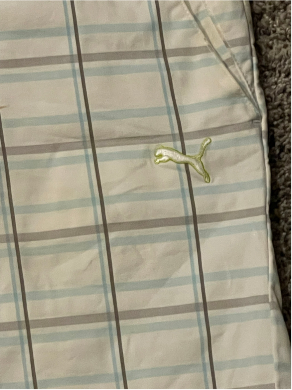 Puma Plaid Flat Front Plaid Shorts, Size 32, 10” Inseam - Picture 3 of 5